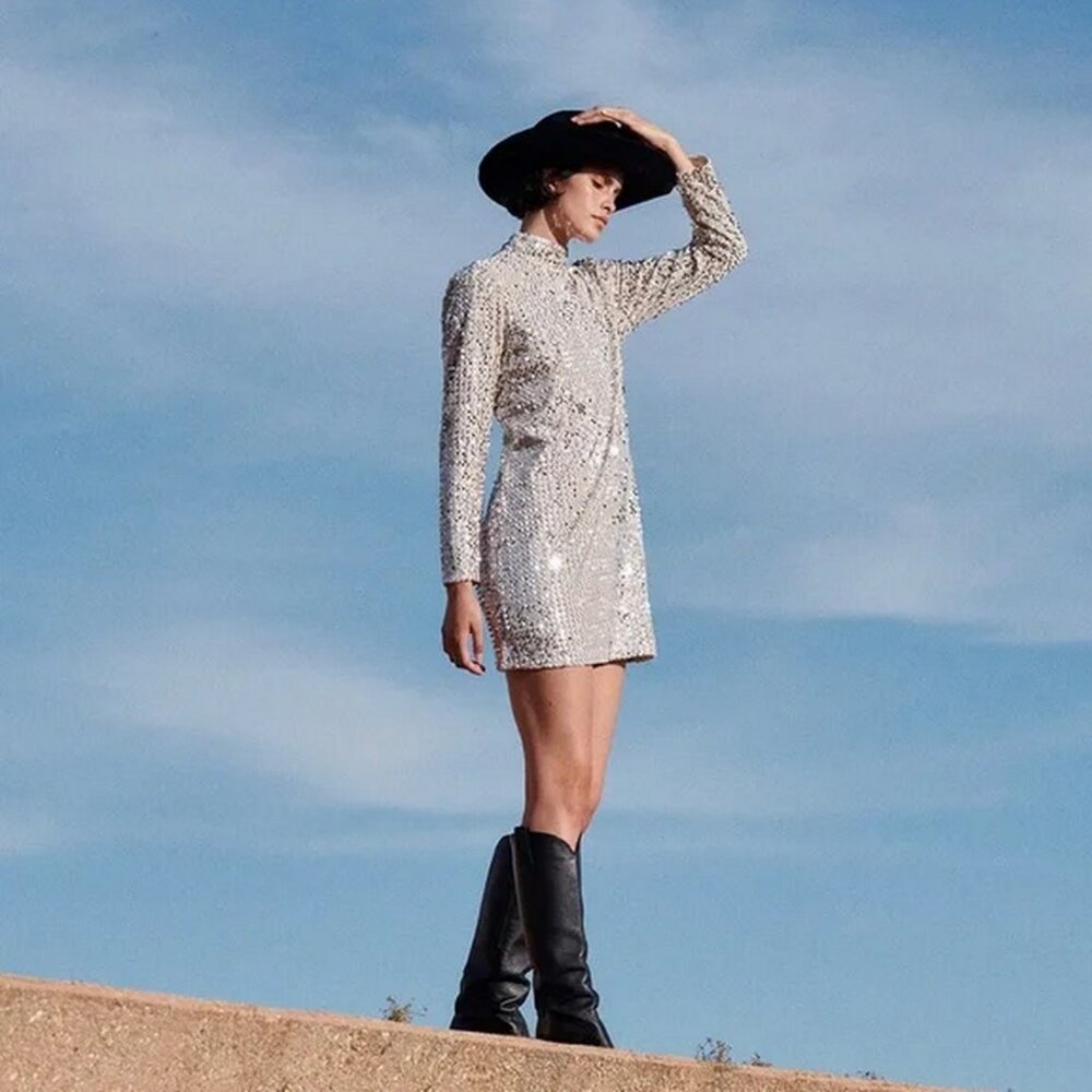 Sanctuary All Night Sequin Velvet Mini Dress